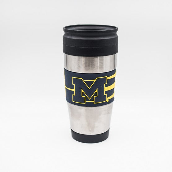 Michigan Wolverines NCAA UK 15oz. PVC Wrap Travel Mug (UK Stock) - UKASSNI