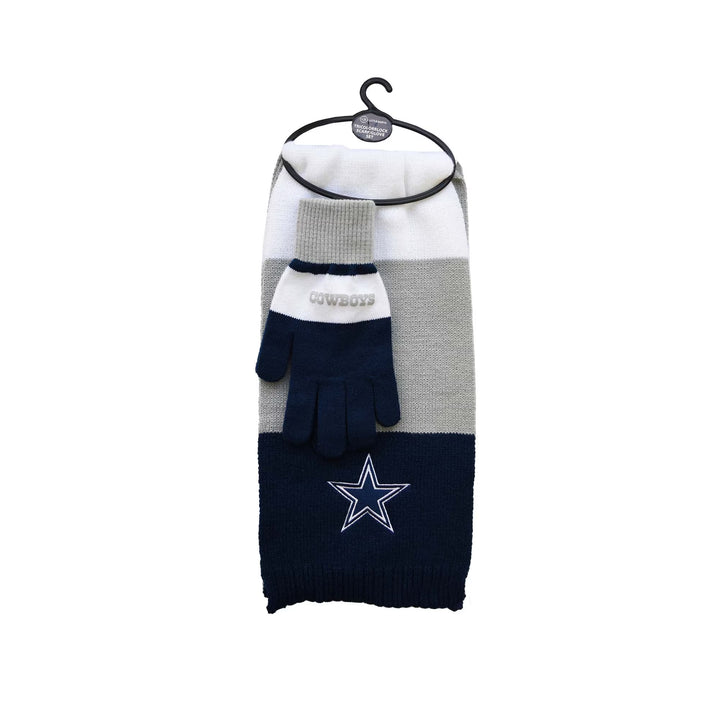 Dallas Cowboys Tri-Color Scarf &amp; Glove Gift Set (UK Stock) - UKASSNI