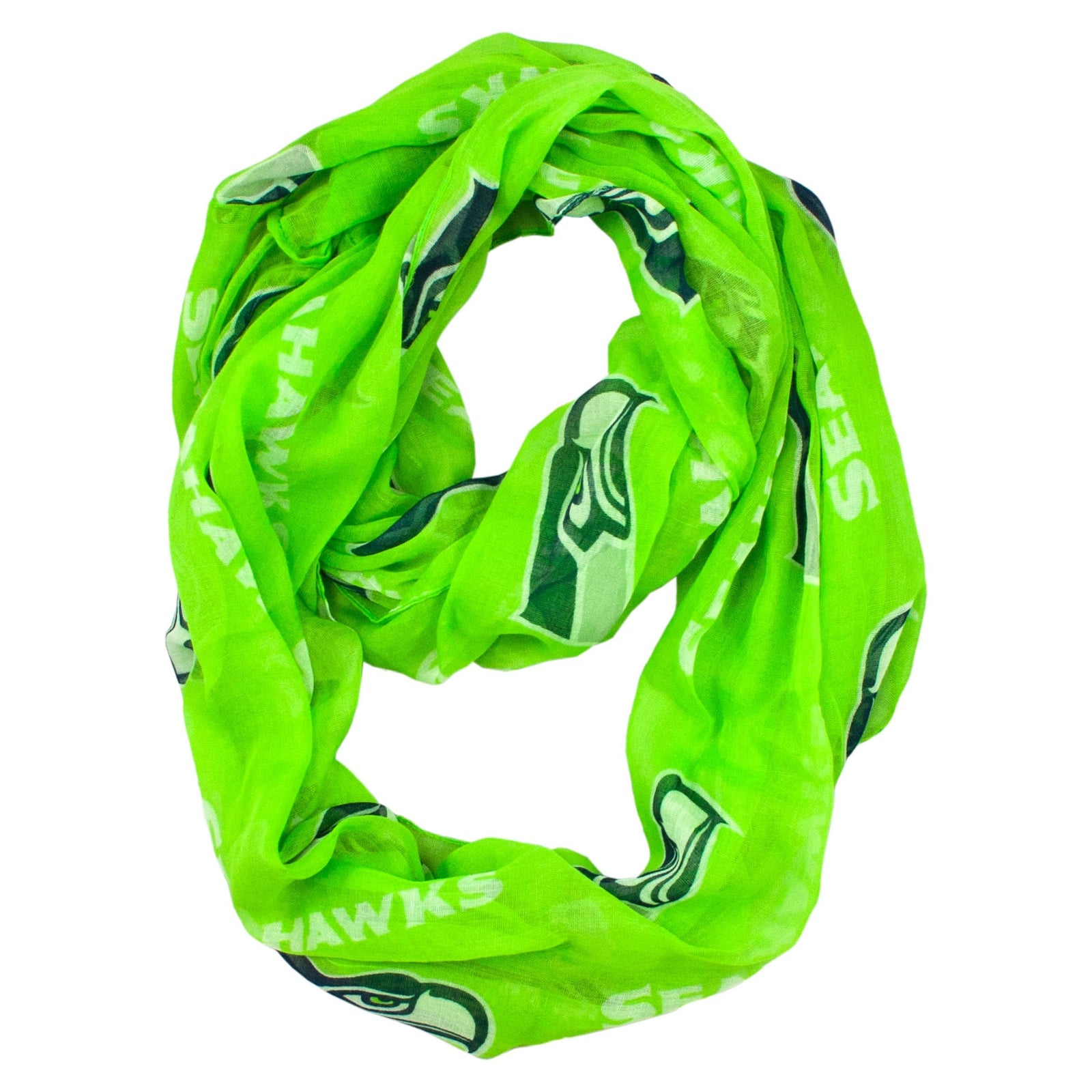 Seattle Seahawks NFL UK Littlearth Sheer Infinity Scarf – Blue/Green (UK Stock) - UKASSNI