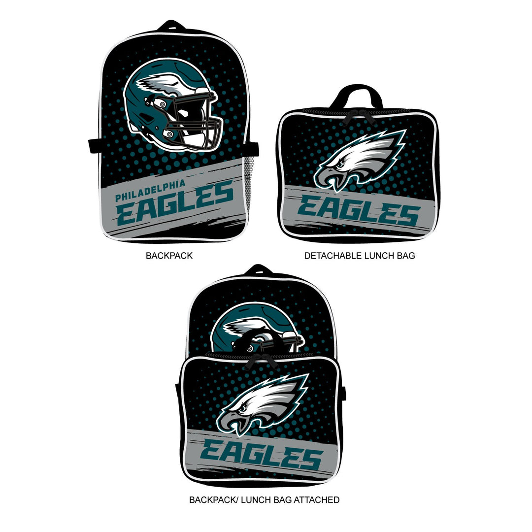 Philadelphia Eagles NFL UK Youth Backpack Lunch Bag Combo - UKASSNI