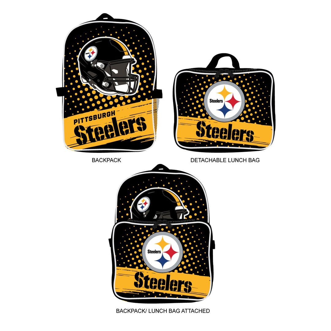 Pittsburgh Steelers NFL UK Youth Backpack Lunch Bag Combo - UKASSNI