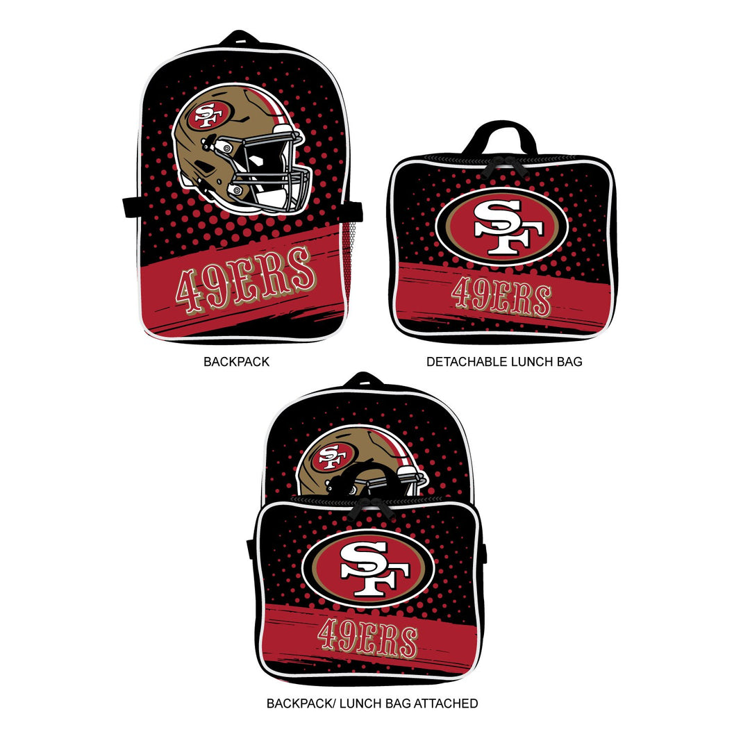 San Francisco 49ers NFL UK Youth Backpack Lunch Bag Combo - UKASSNI