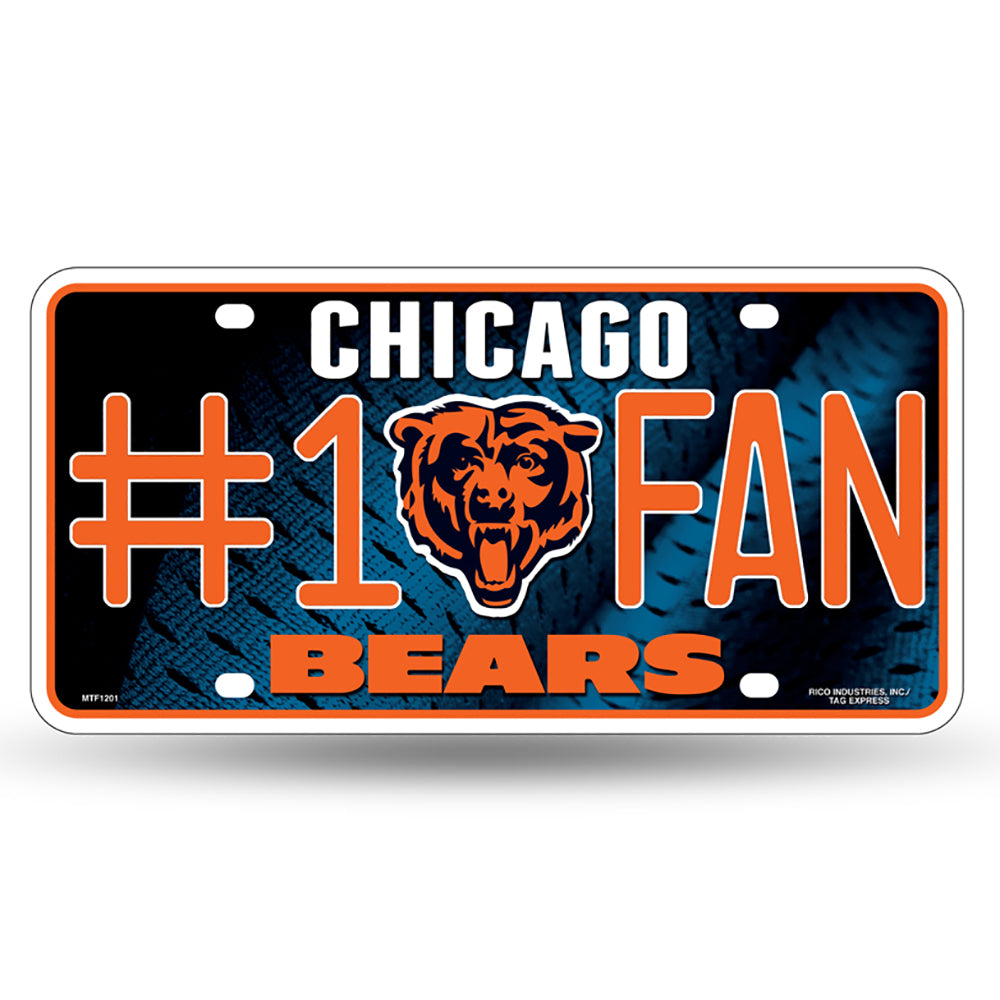 Chicago Bears Rico Tag NFL UK # 1 Fan License Plate - UKASSNI