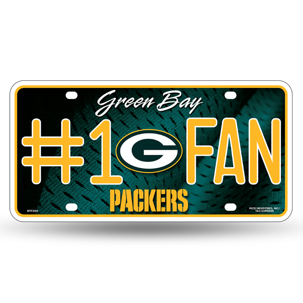 Green Bay Packers NFL Rico #1 Fan License Plate – UK Stock - UKASSNI