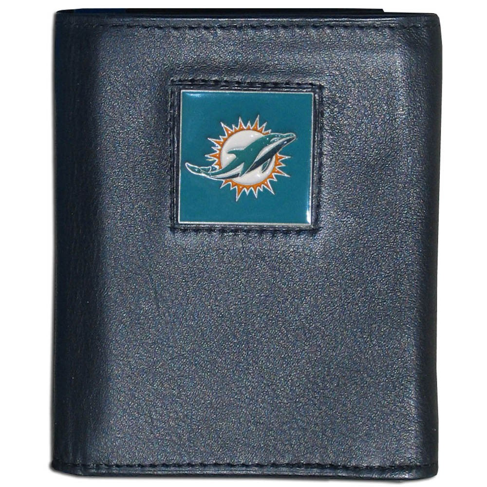 Miami Dolphins FineGrain Leather Wallet - UKASSNI
