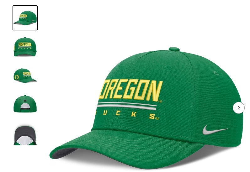 Oregon Ducks Nike 2026 Sideline Dri-FIT Rise Adjustable Hat - NCAA – Green (USA Sourced)