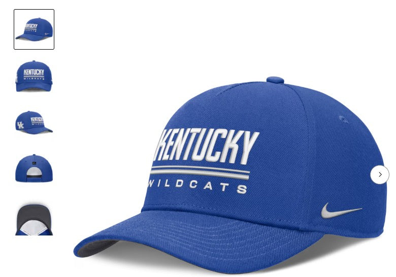 Kentucky Wildcats Nike 2026 Sideline Dri-FIT Rise Adjustable Hat - NCAA – Royal (USA Sourced)