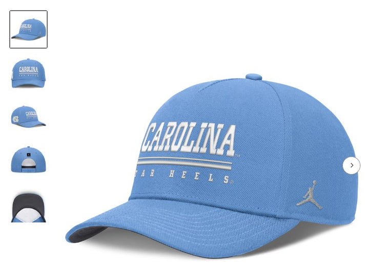 North Carolina Tar Heels Jordan Brand 2026 Sideline Dri-FIT Rise Adjustable Hat - NCAA – Carolina Blue (USA Sourced)