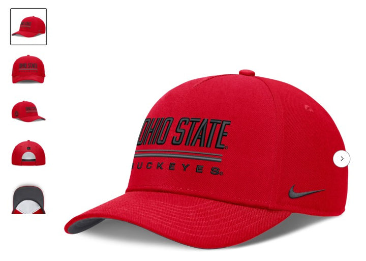 Ohio State Buckeyes Nike 2026 Sideline Dri-FIT Rise Adjustable Hat - NCAA – Scarlet (USA Sourced)