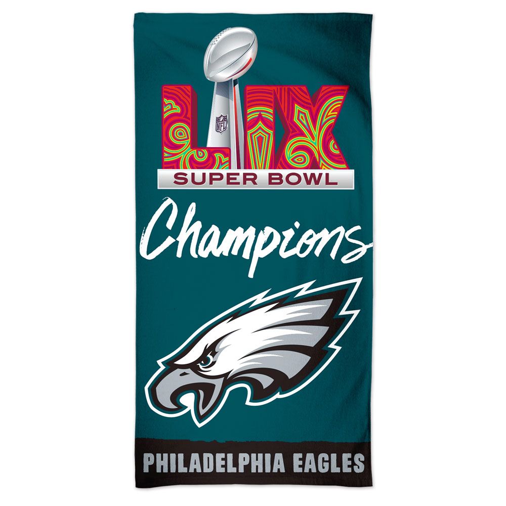 Philadelphia Eagles NFL UK Super Bowl LIX Champions Beach Towel - UKASSNI