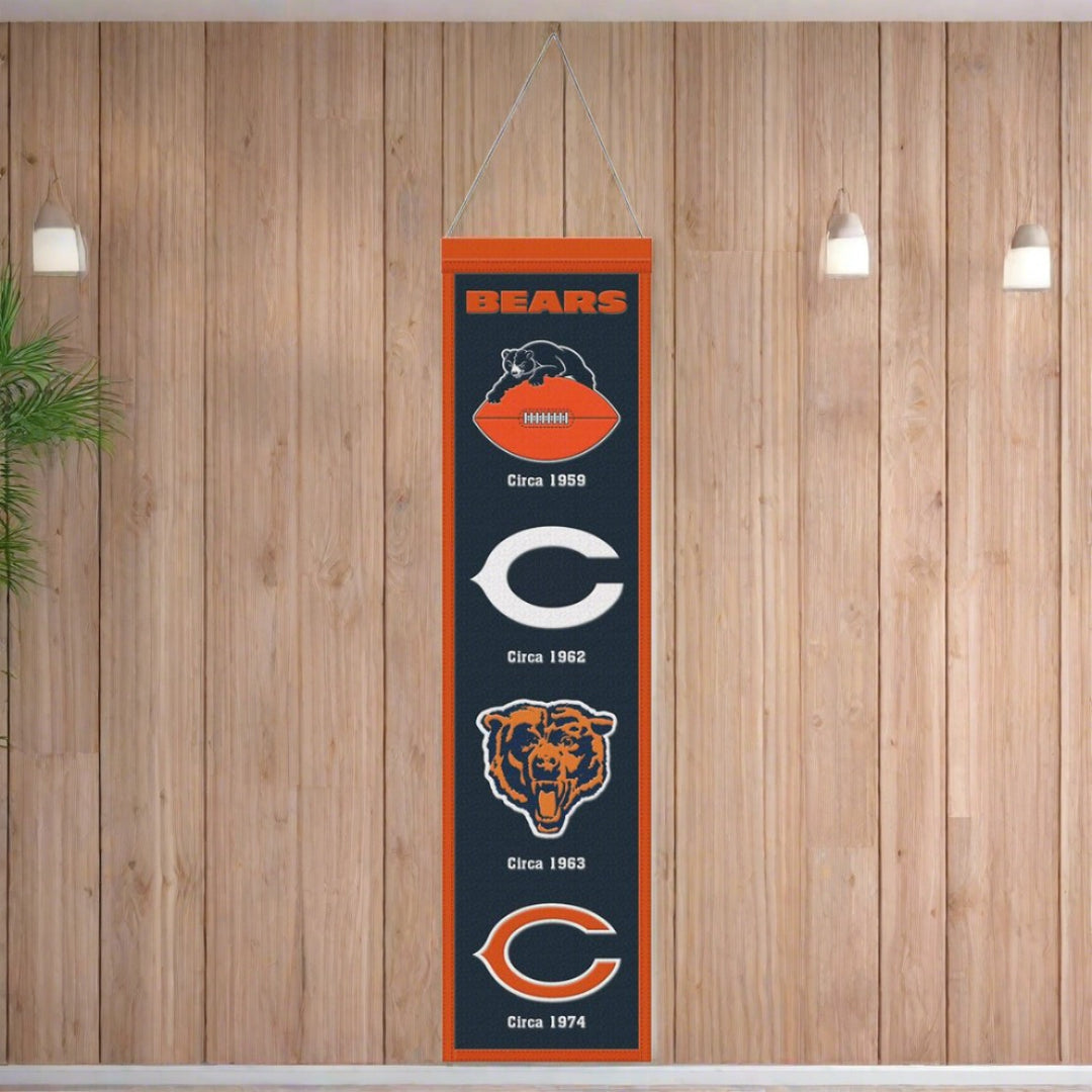Chicago Bears UK 8x32 Evolution Wool Banner - WinCraft Officially Licensed American Football Decor - UKASSNI