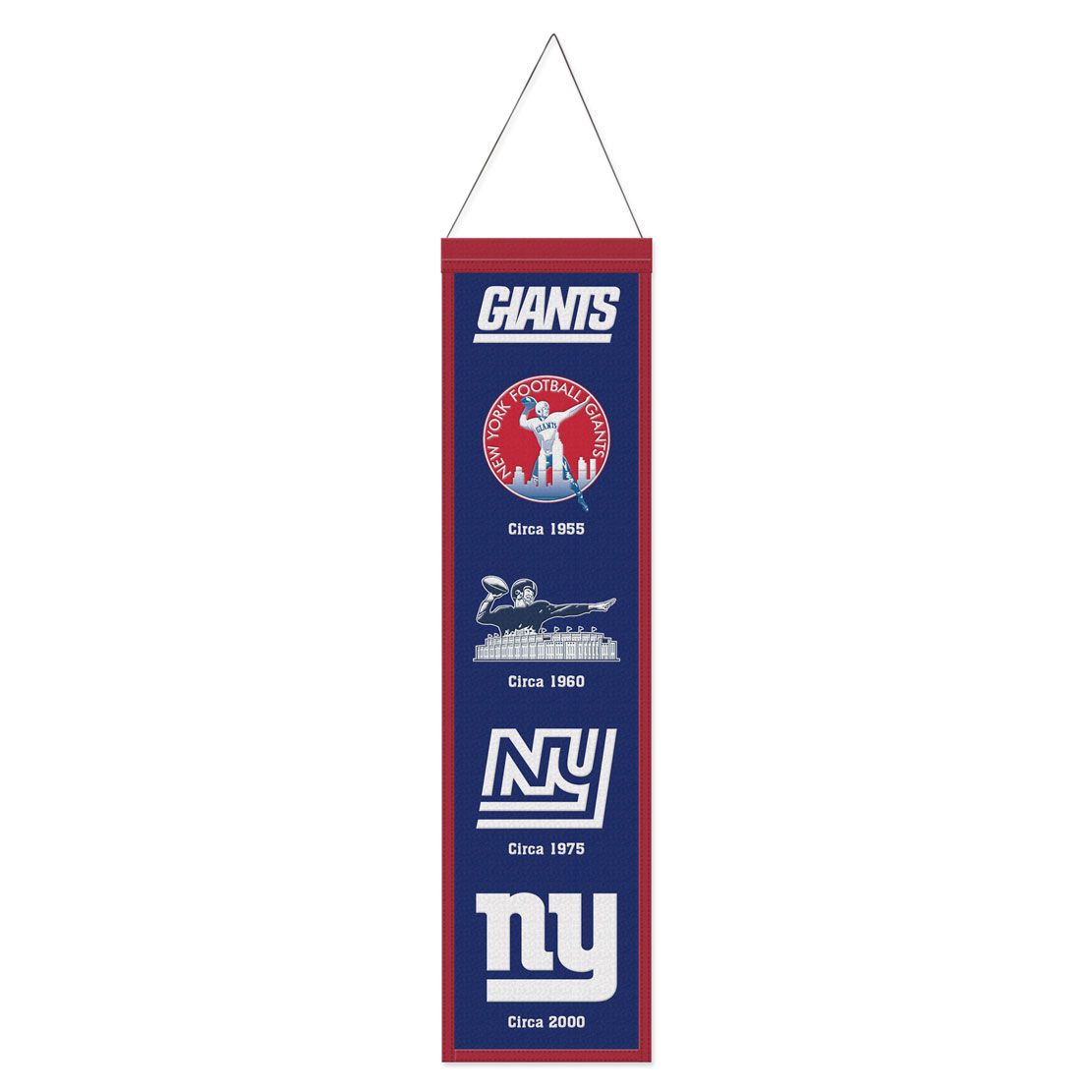 New York Giants UK Wincraft 8" x 32" Evolution Wool Banner (UK Stock) - UKASSNI