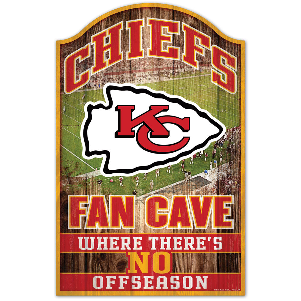 Kansas City Chiefs NFL Fan Cave Wood Sign (UK Stock) - UKASSNI