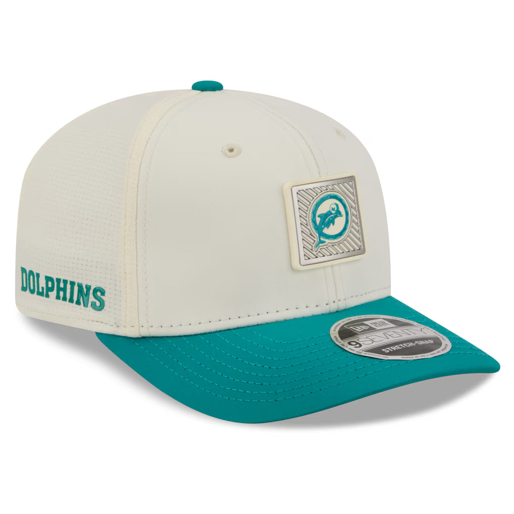 Miami Dolphins New Era 2026 NFL Training Camp 9SEVENTY Adjustable Hat - Cream/Aqua (USA Stock)
