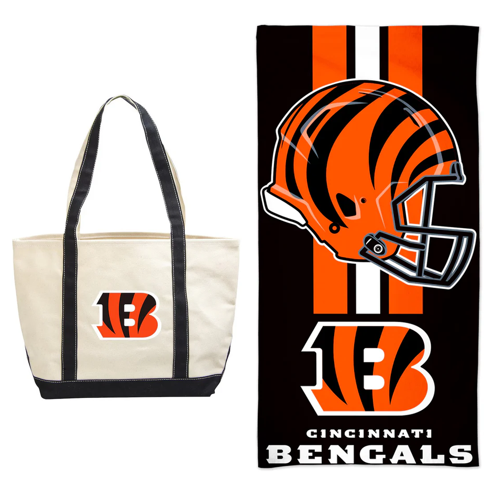 Cincinnati Bengals NFL Tote Bag & Beach Towel Bundle – Orange/Black (UK Stock) - UKASSNI