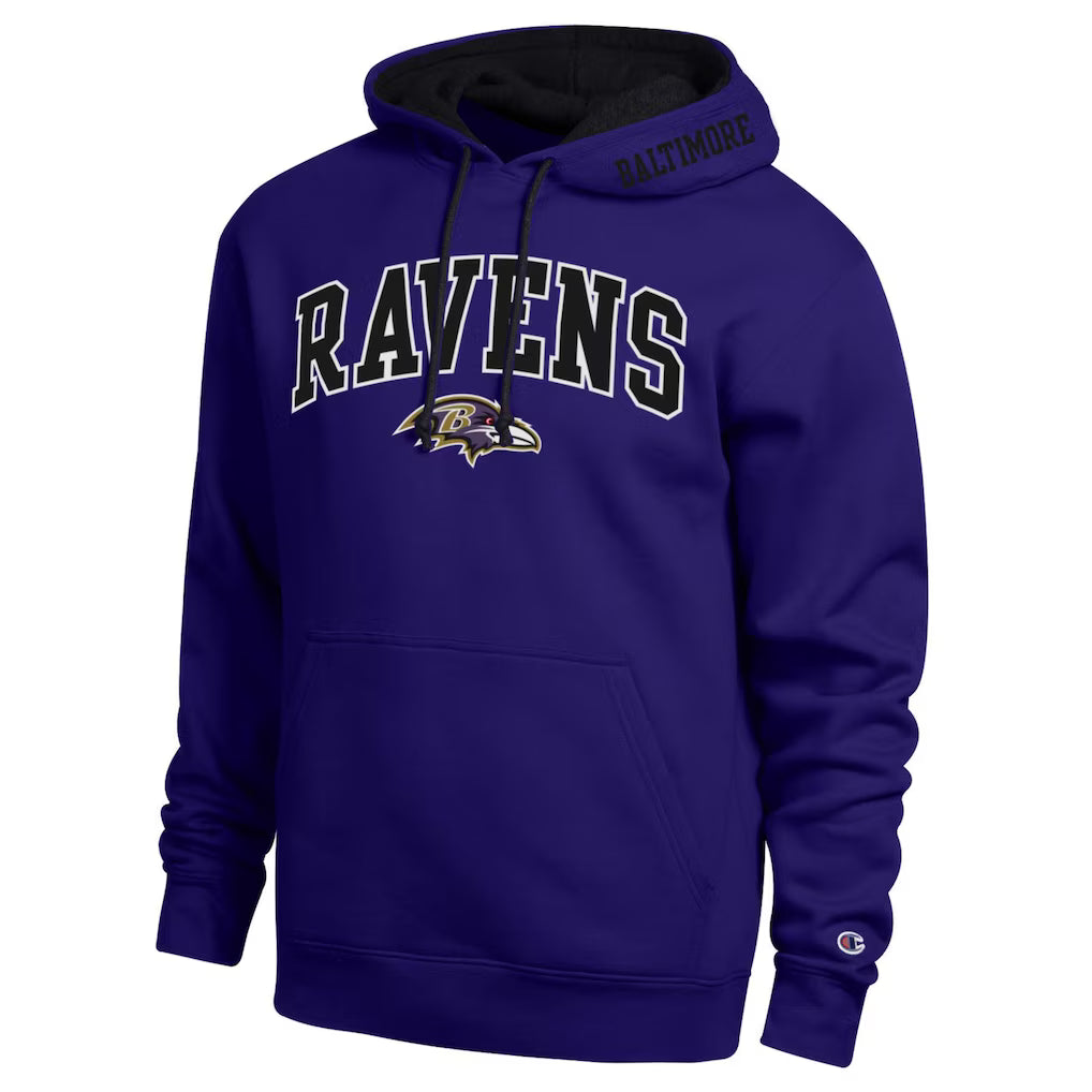 Baltimore Ravens Hoodie – NFL Champion Contrast – Purple/Black (USA Sourced)