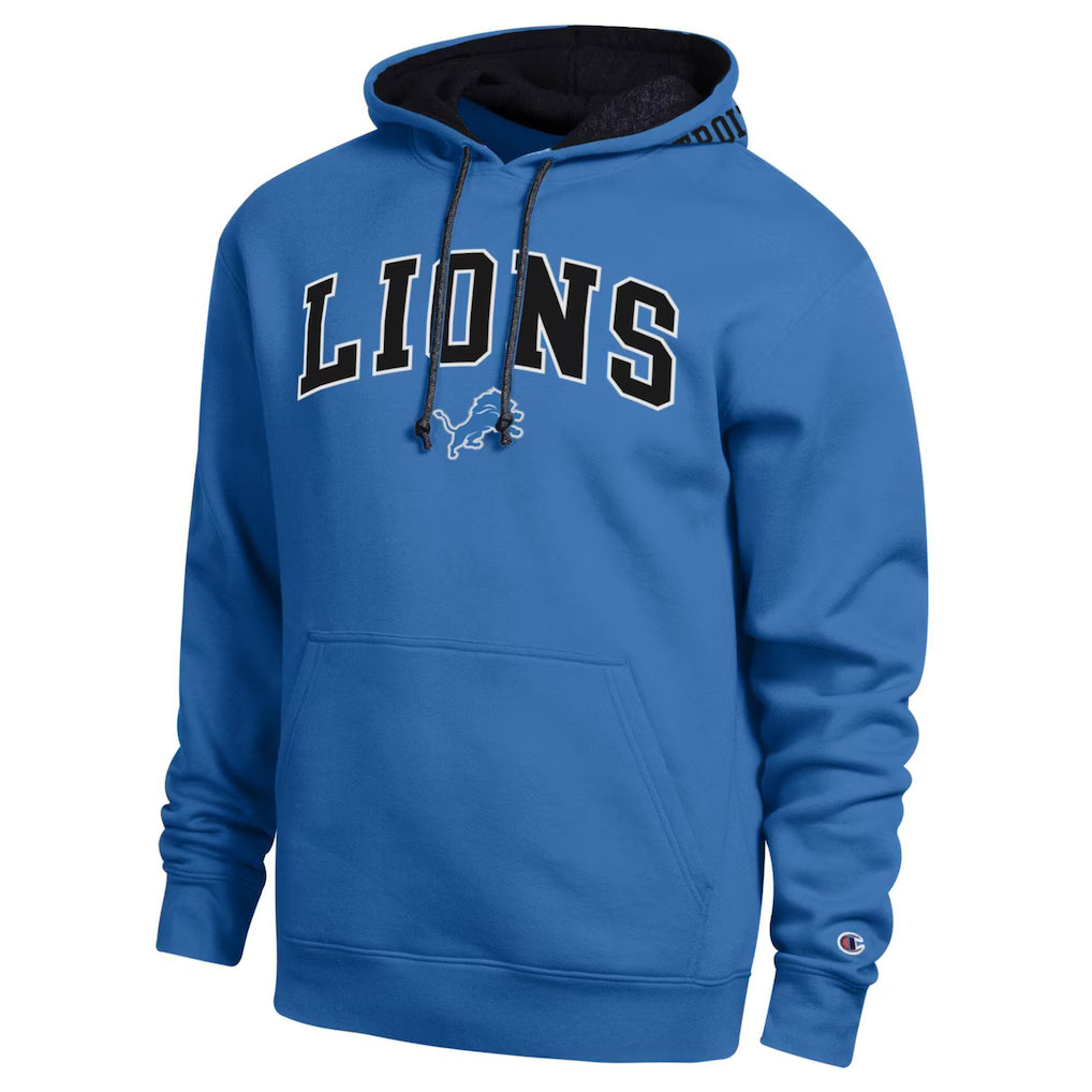 Detroit Lions Hoodie – NFL Champion Contrast – Blue/Black (USA Sourced)