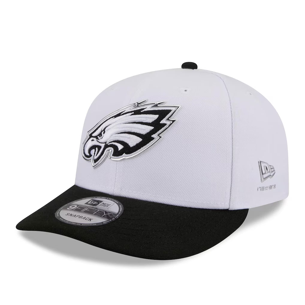 Philadelphia Eagles NFL New Era 2026 Draft 9FIFTY Snapback Hat – White/Black (USA Stock)