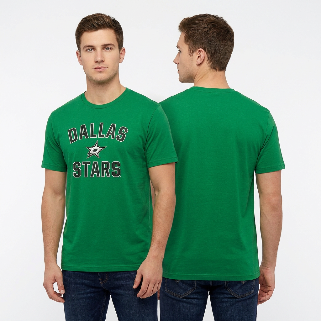 Dallas Stars T-Shirt – Victory Arch Crew Neck – Green (Fast Dispatch)