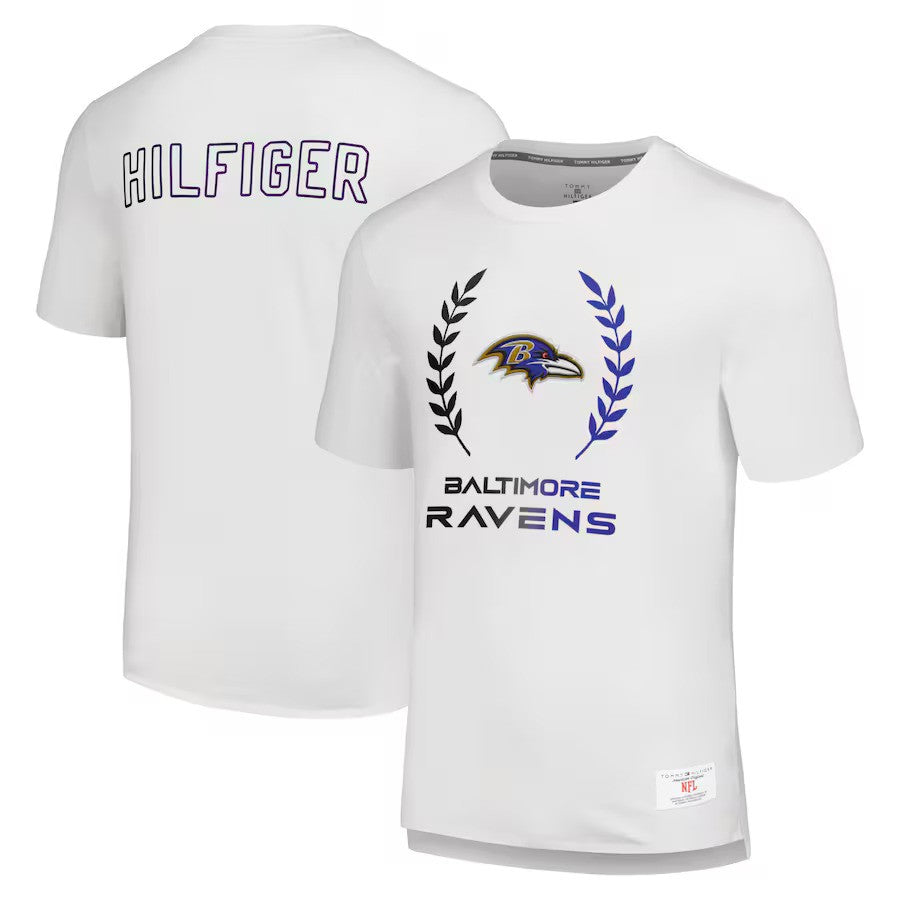 Baltimore Ravens Tommy Hilfiger Miles T-Shirt - White - UKASSNI