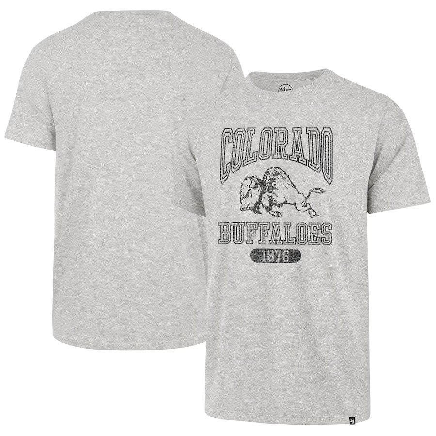 Colorado Buffaloes '47 1876 Line Press Franklin T-Shirt - Heather Gray - UKASSNI