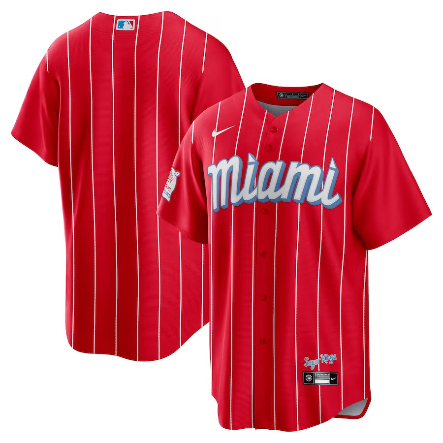 Miami Marlins Nike City Connect Replica Team Jersey - Red - UKASSNI