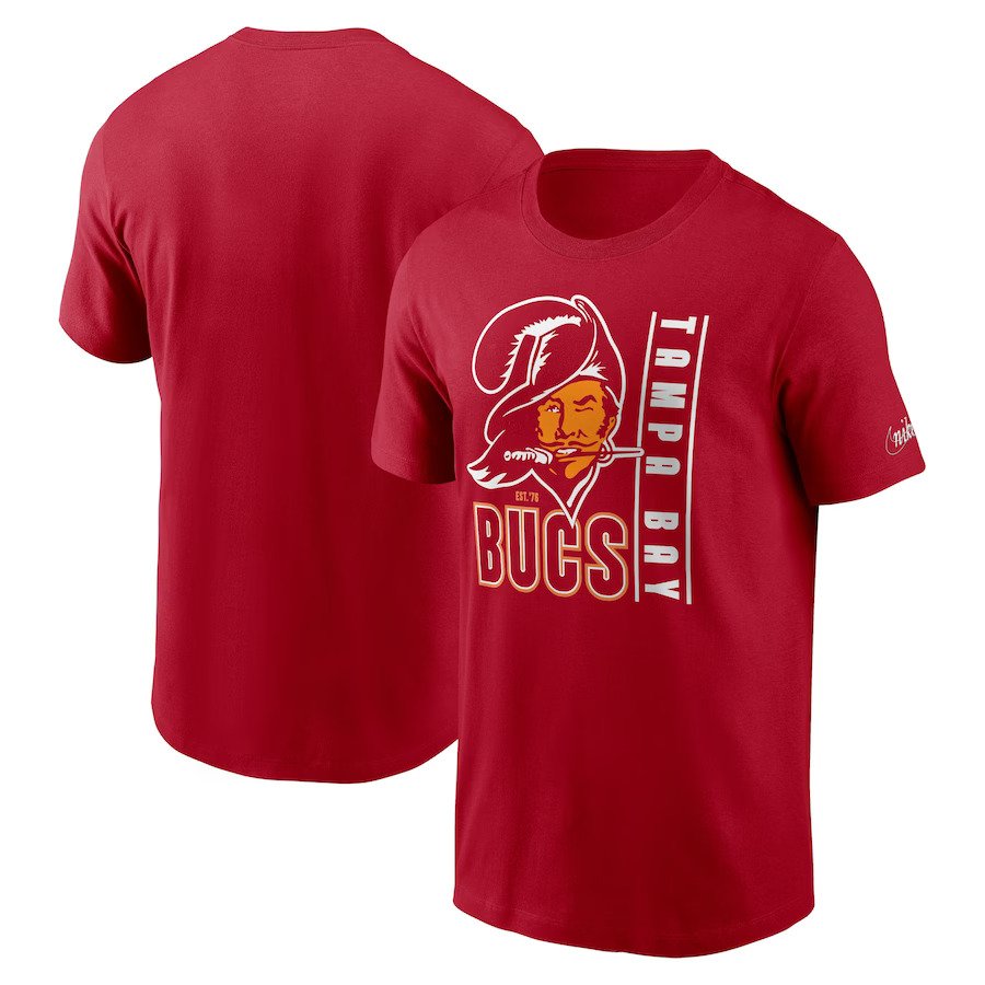 Tampa Bay Buccaneers UK Nike Lockup Essential T-Shirt - Red - UKASSNI