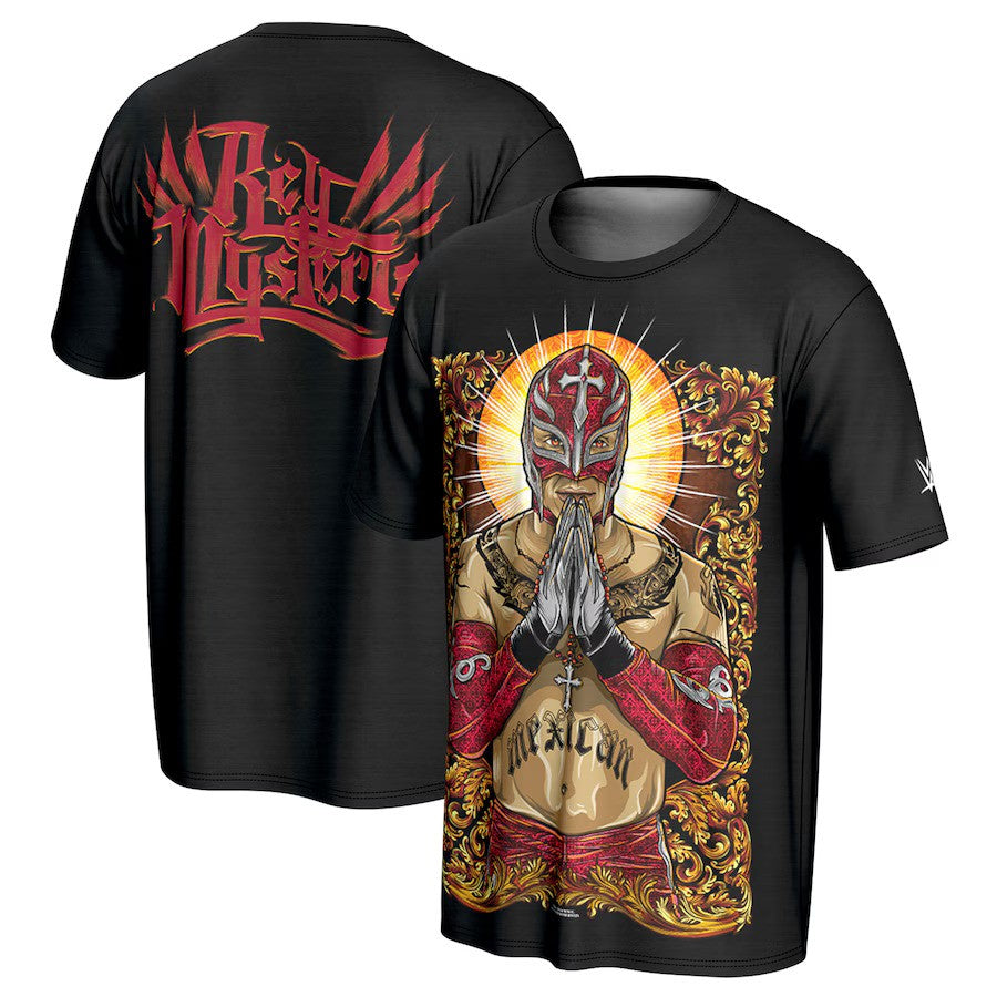 Rey Mysterio WWE ProSphere Portrait T-Shirt – Black (USA Stock) - UKASSNI