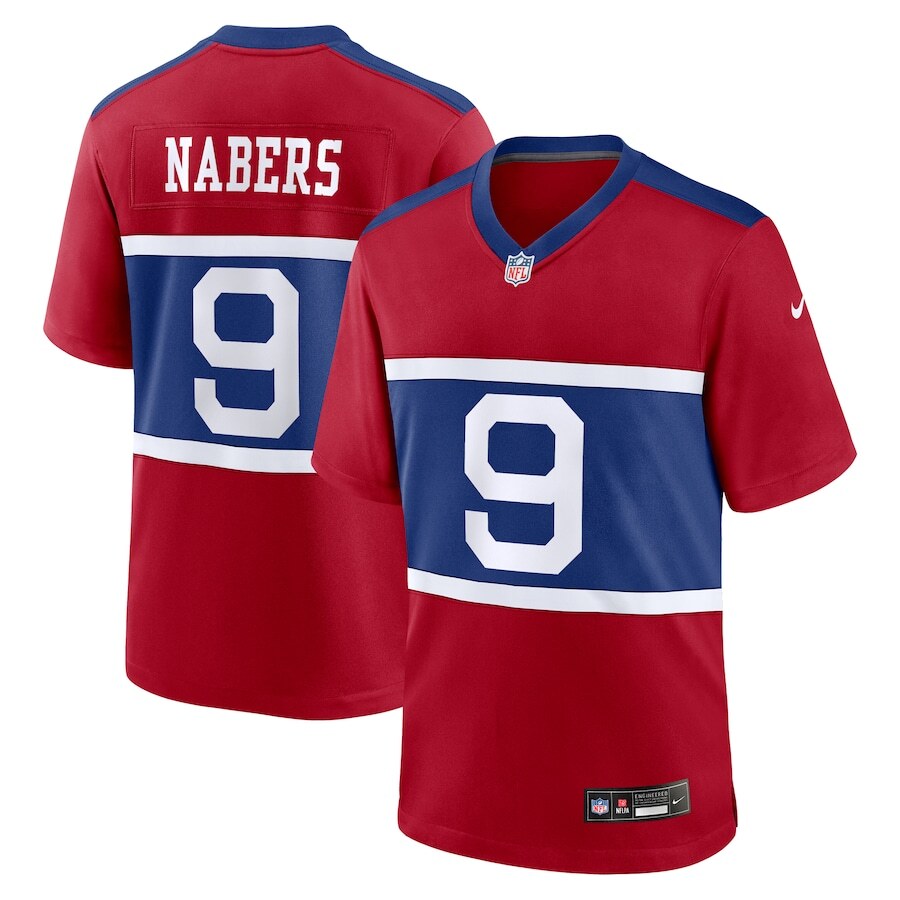 Malik Nabers New York Giants Nike Alternate Player Game Jersey - Century Red - UKASSNI