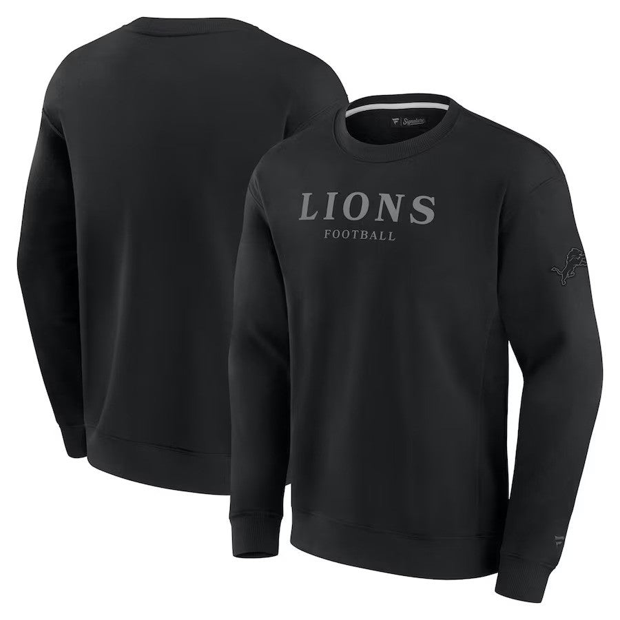 Detroit Lions Fanatics Unisex Elements Unlimited Fleece Pullover Sweatshirt - Black - UKASSNI