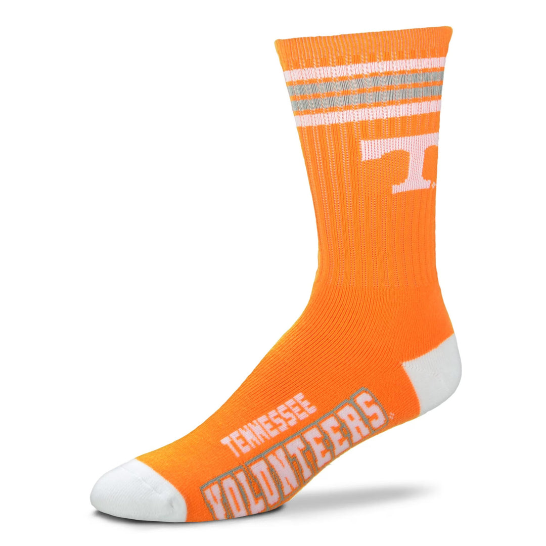 Tennessee Volunteers Bare Feet NCAA UK 4 Stripe Deuce Socks - Large - UKASSNI