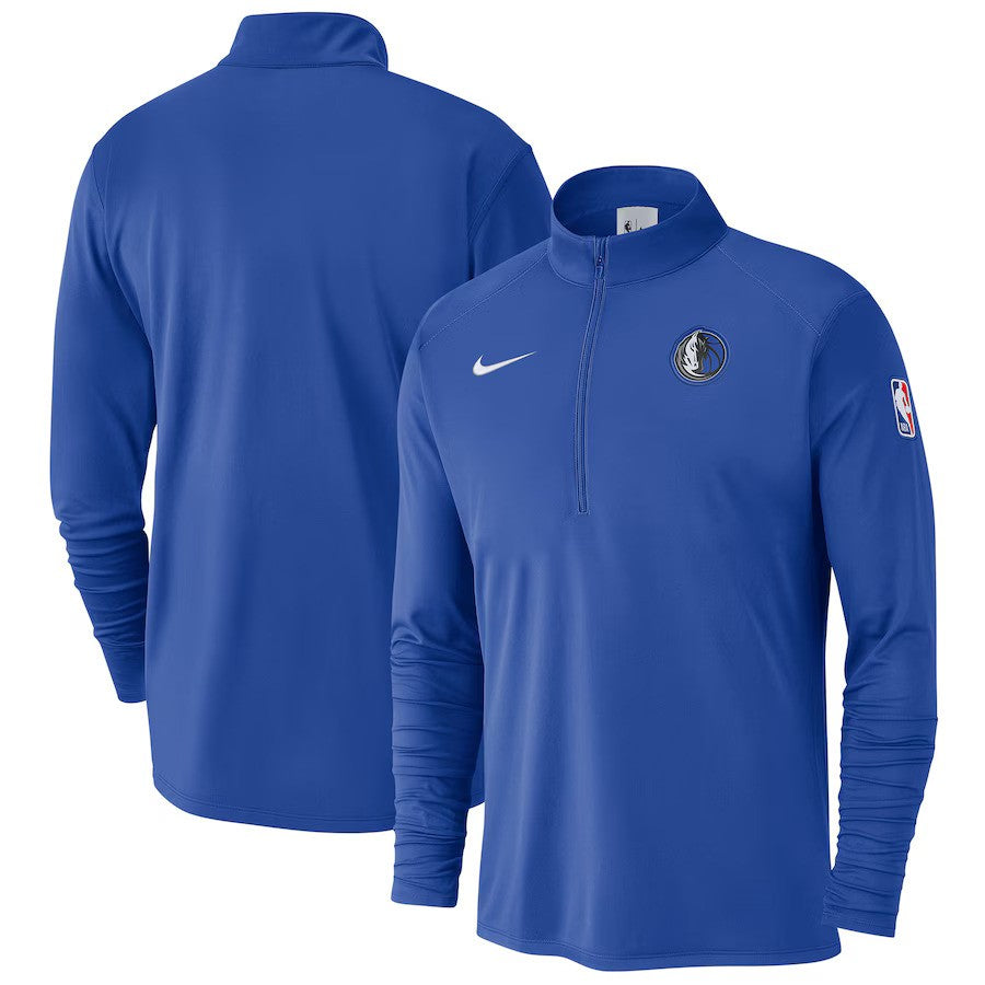 Dallas Mavericks Nike 2024/25 Courtside Performance Half-Zip Top - Blue - UKASSNI