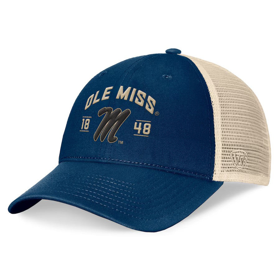 Ole Miss Rebels Top of the World Heritage Waylon Trucker Adjustable Hat - Navy - UKASSNI