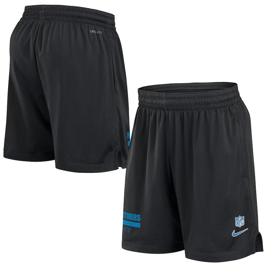 Carolina Panthers Nike 2024 Sideline Performance Mesh Shorts - Black - UKASSNI