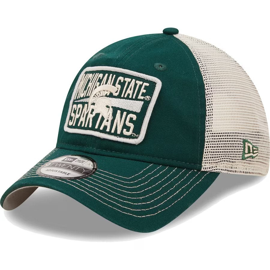Michigan State Spartans New Era Devoted 9TWENTY Adjustable Hat - Green/Natural - UKASSNI
