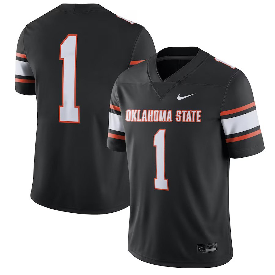 #1 Oklahoma State Cowboys Nike Game Jersey - Black (USA Stock) - UKASSNI