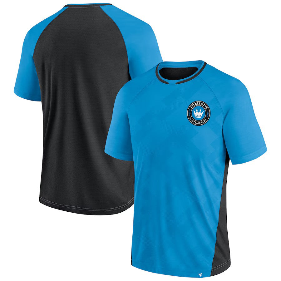Charlotte FC Fanatics Attacker Raglan T-Shirt - Blue - UKASSNI