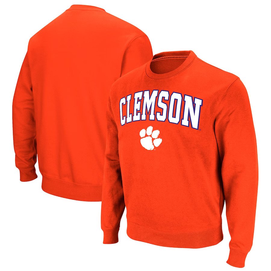 Clemson Tigers Colosseum Arch & Logo Pullover Sweatshirt - Orange - UKASSNI