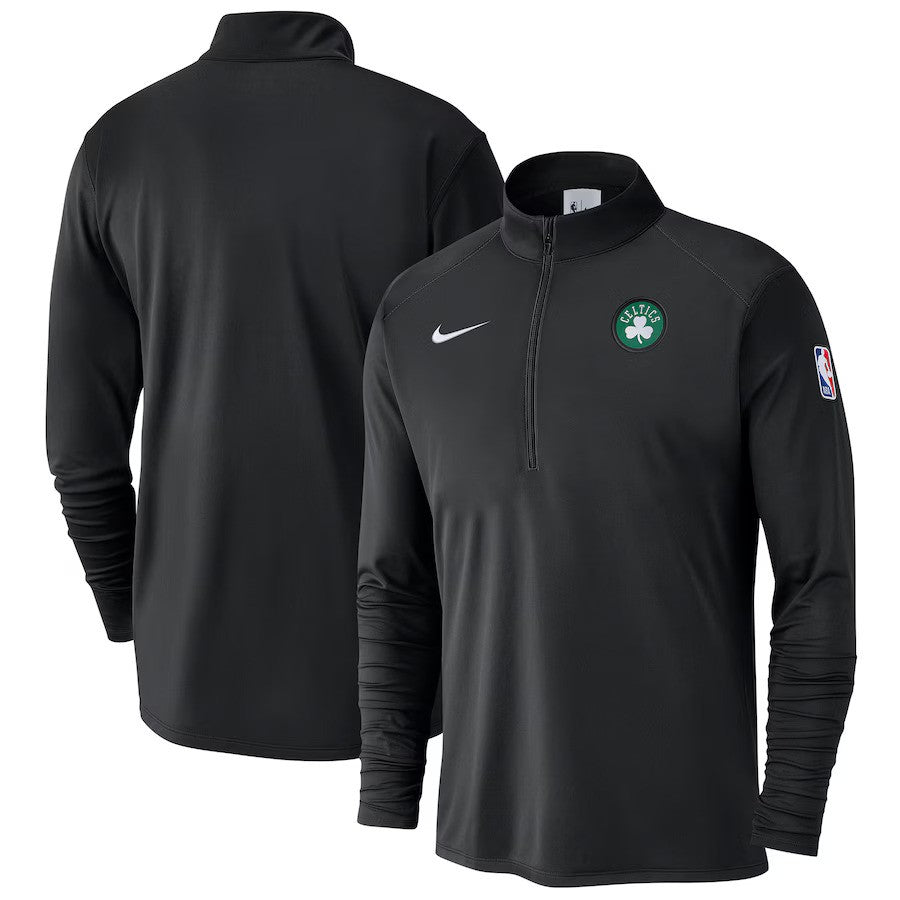 Boston Celtics Nike 2024/25 Courtside Performance Half-Zip Top - Black - UKASSNI