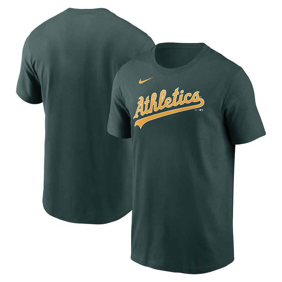 Oakland Athletics Nike Fuse Wordmark T-Shirt - Green - UKASSNI