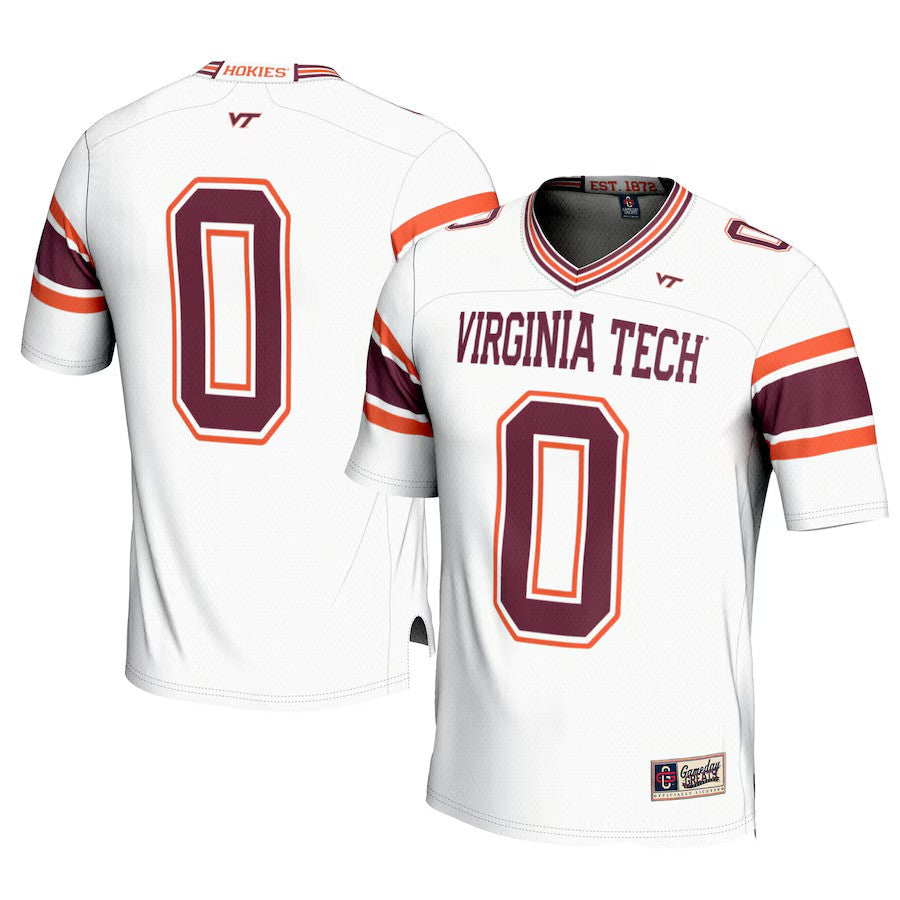 Virginia Tech Hokies NCAA #0 GameDay Greats Football Jersey - White (USA Stock) - UKASSNI