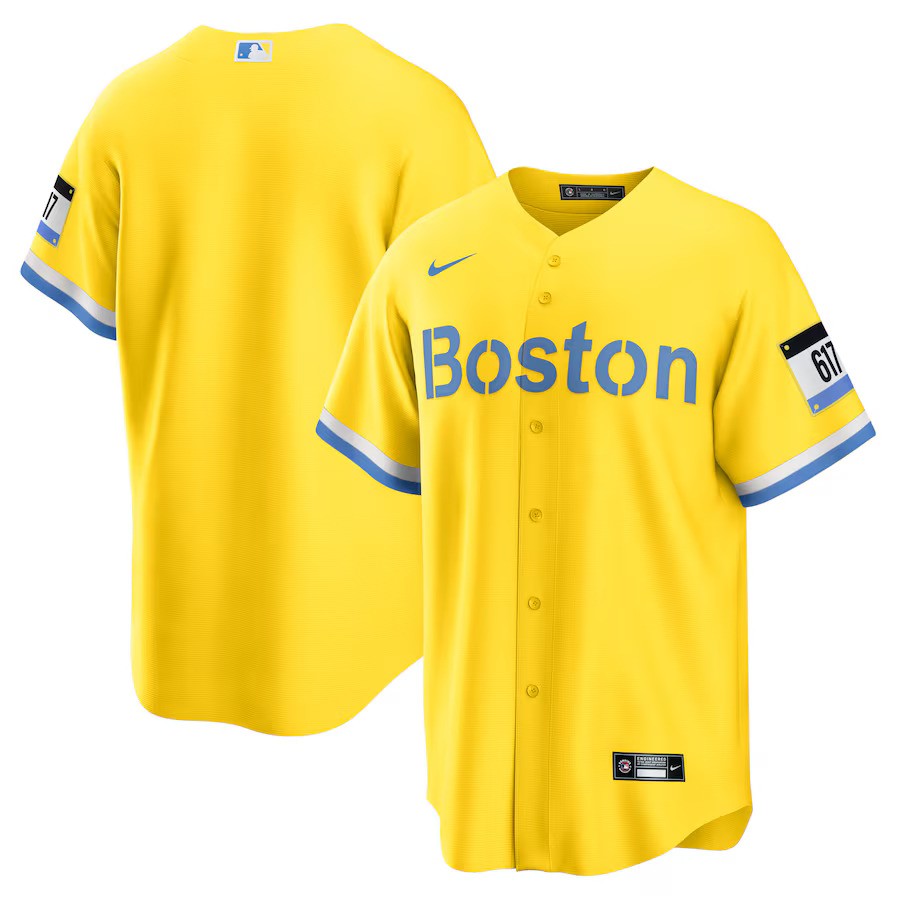 Boston Red Sox Nike City Connect Replica Jersey - Gold/Light Blue - UKASSNI