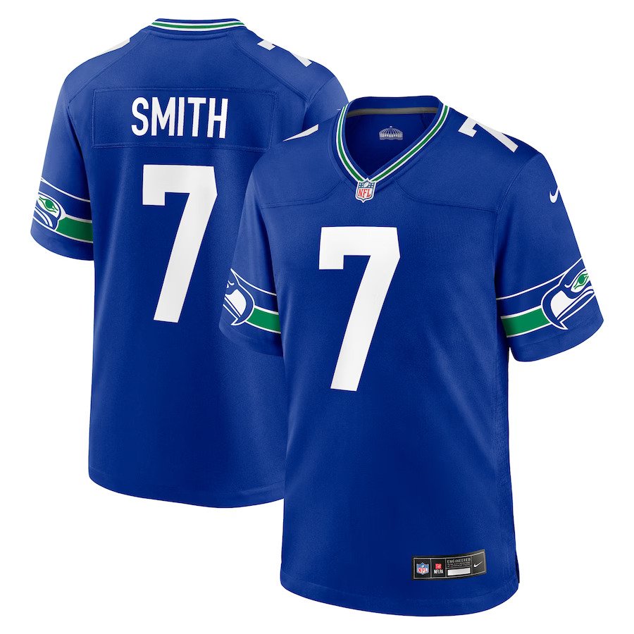 Geno Smith Seattle Seahawks Nike Throwback Player Game Jersey - Royal - UKASSNI