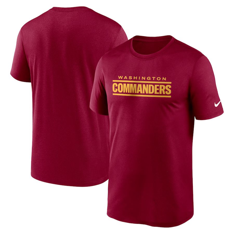 Washington Commanders Large NFL UK Nike Legend Wordmark T-Shirt - Burgundy - UKASSNI