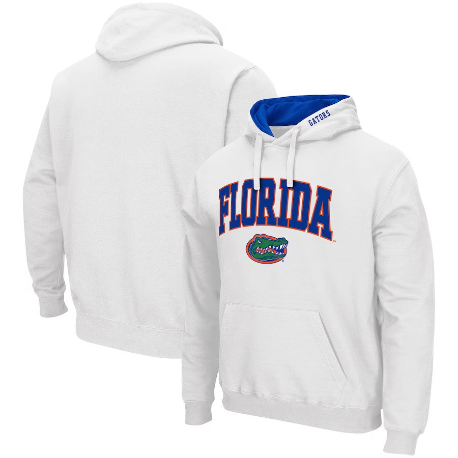 Florida Gators Colosseum Arch & Logo 3.0 Pullover Hoodie - White - UKASSNI