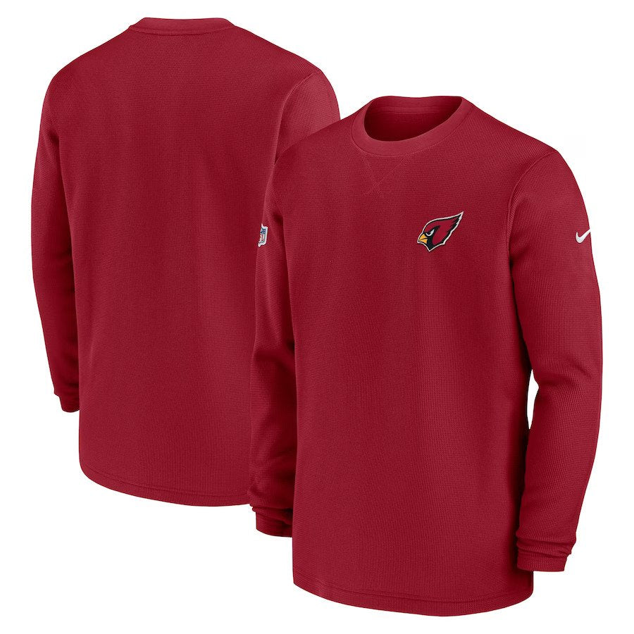 Arizona Cardinals Nike 2023 Sideline Throwback Heavy Brushed Waffle Long Sleeve Top - Cardinal - UKASSNI
