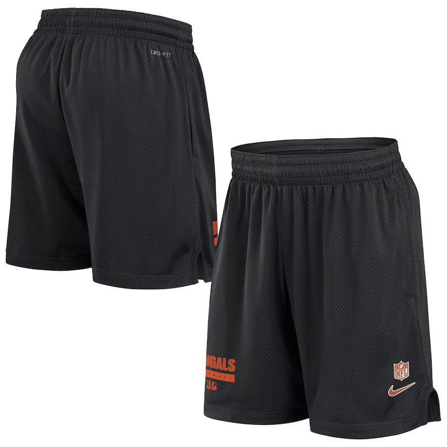 Cincinnati Bengals Nike 2024 Sideline Performance Mesh Shorts - Black - UKASSNI