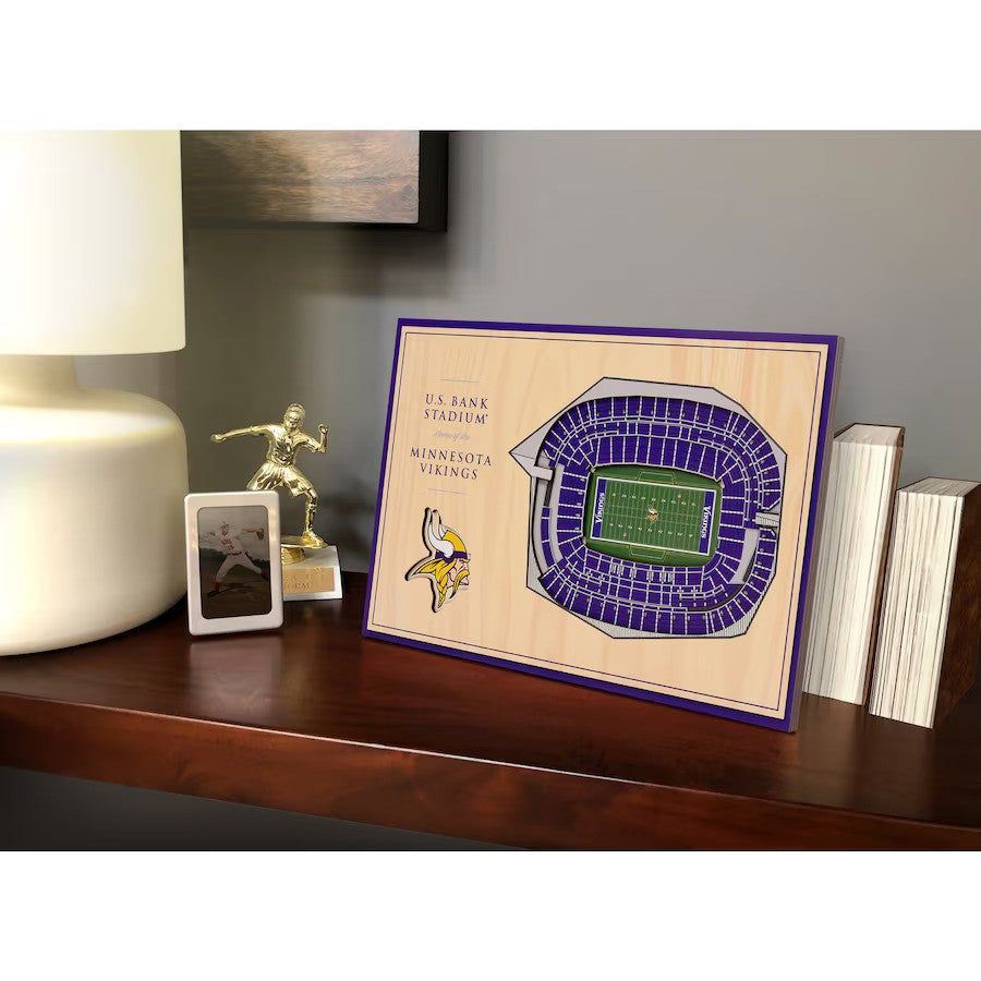 Minnesota Vikings 14'' x 10.5'' 3D StadiumViews Desktop Display - UKASSNI