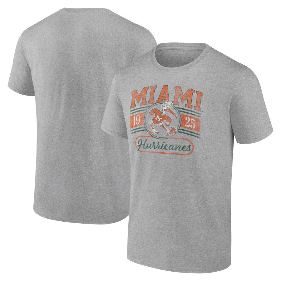 Miami Hurricanes Fanatics Oversized Icon T-Shirt - Heather Gray - UKASSNI