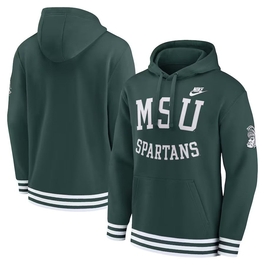 Michigan State Spartans Nike Legacy Retro Pullover Hoodie - Green - UKASSNI